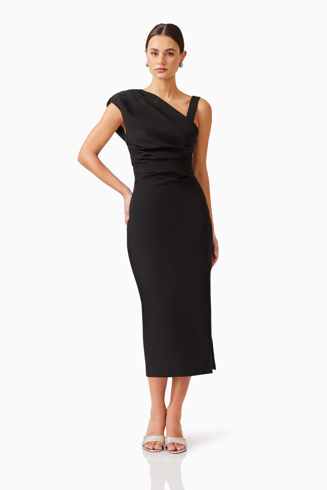 Elliatt Kourtney Midi Dress in Black