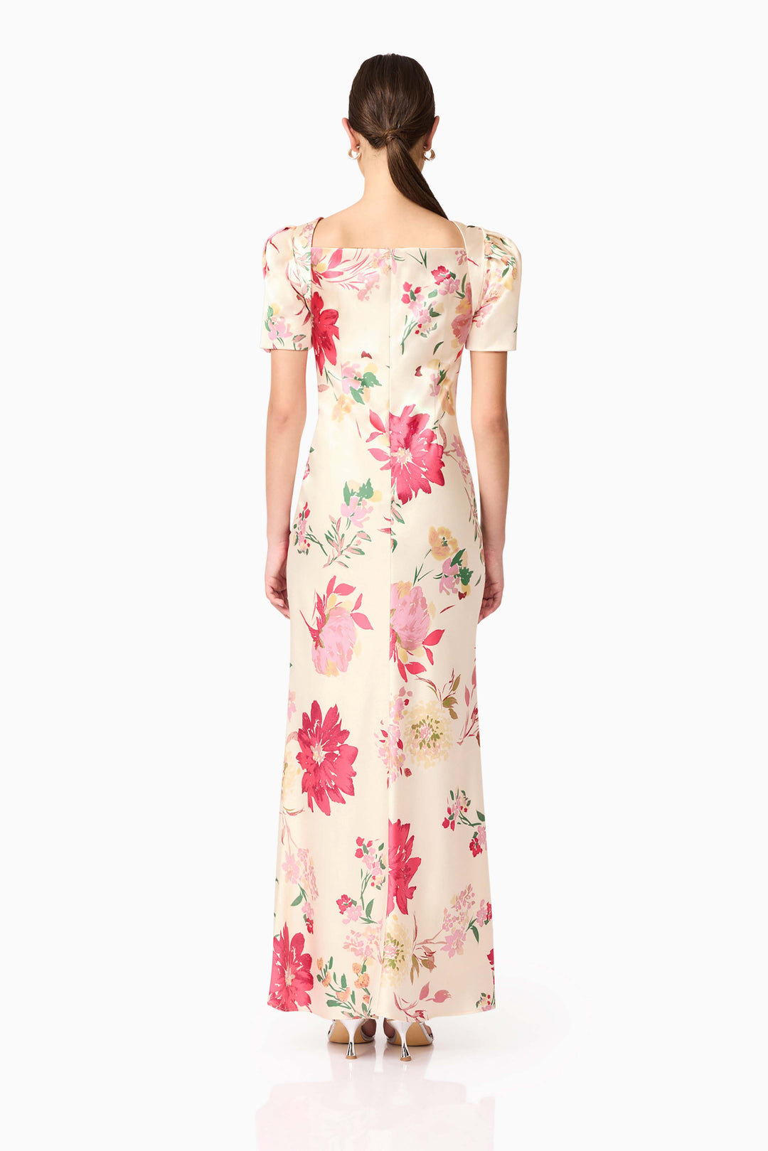 Elliatt Rosalina Puff Sleeve Maxi Dress in Ivory Floral