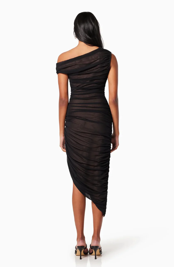 Elliatt Rome Fitted Midi Dress in Black
