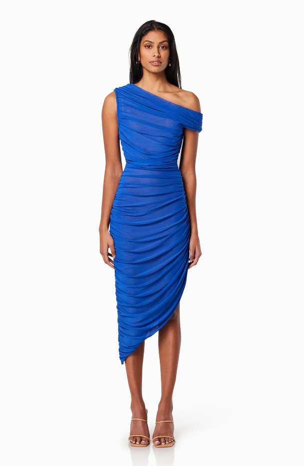 Elliatt Rome Fitted Midi Dress in Cobalt