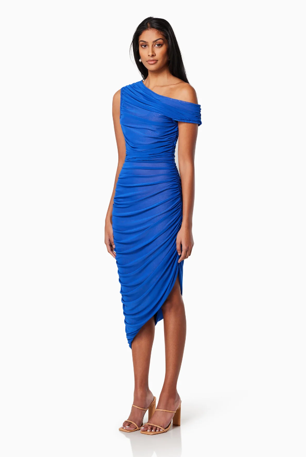 Elliatt Rome Fitted Midi Dress in Cobalt