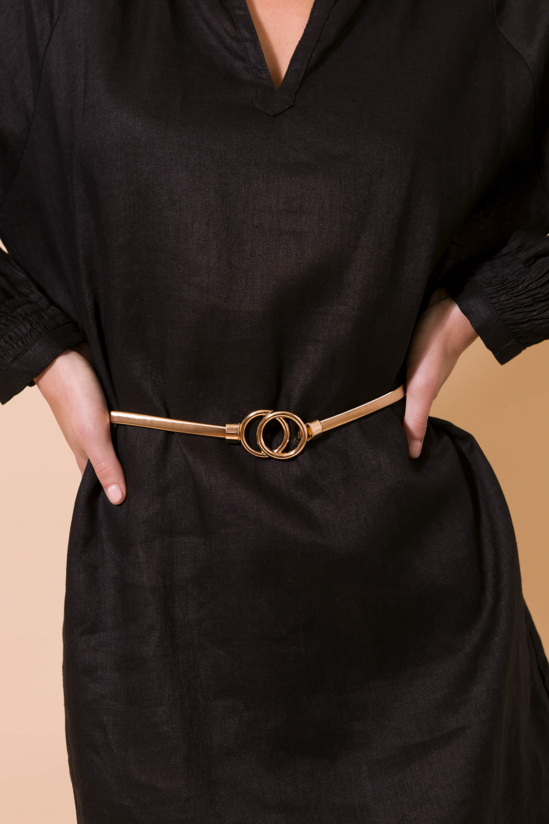 Adorne Duet Ring Slinky Belt Gold ABD0600