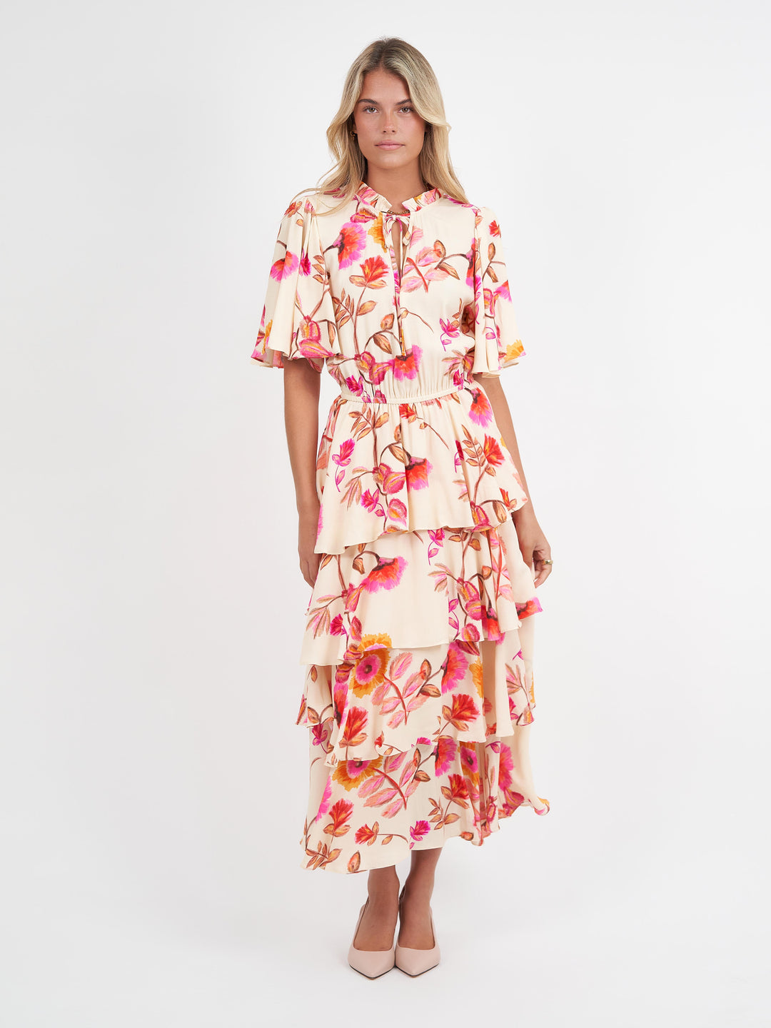 Liberty Rose Floral Frilled Skirt Dress