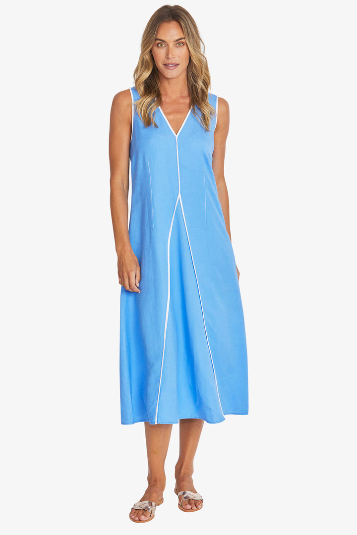 Ping Pong Sarah Dress in Sky/White