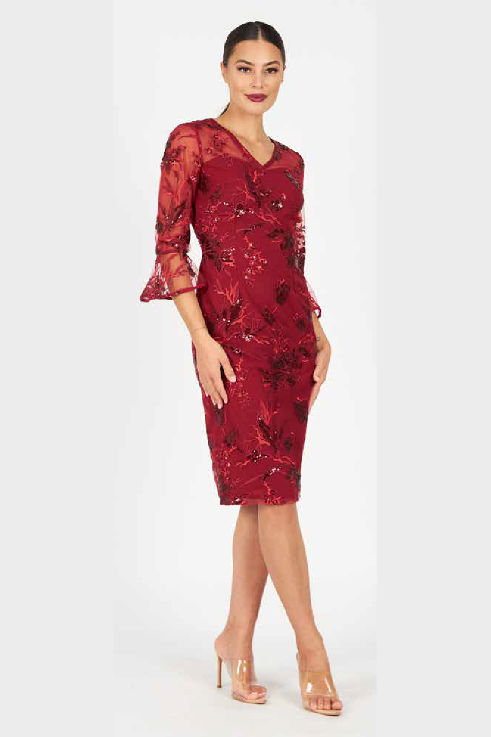Pink Ruby Sorrento Dress in Wine