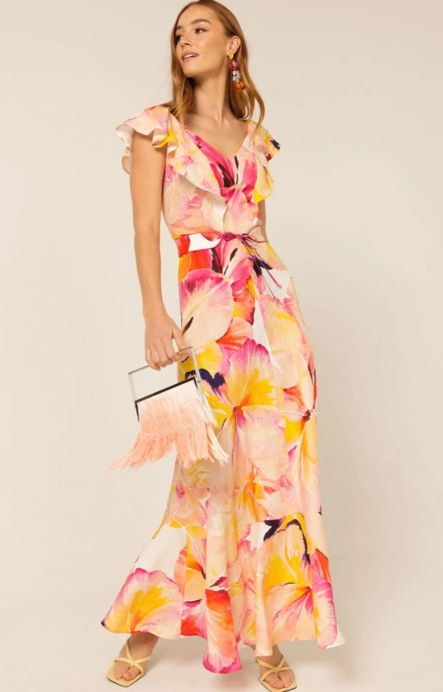 Sacha Drake Summer Fiesta Linen Maxi Dress