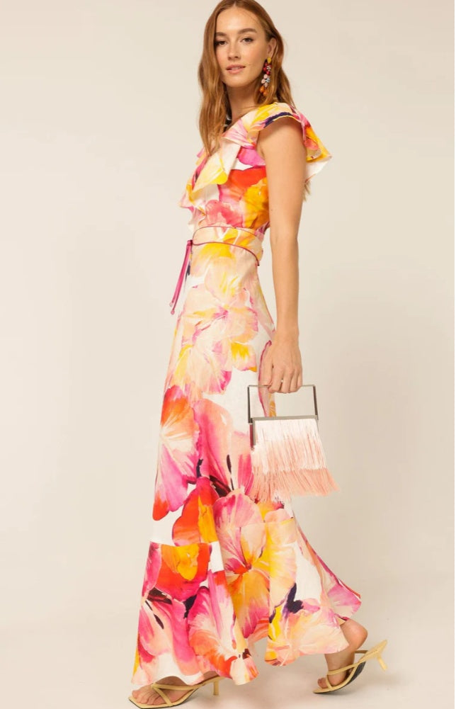 Sacha Drake Summer Fiesta Linen Maxi Dress
