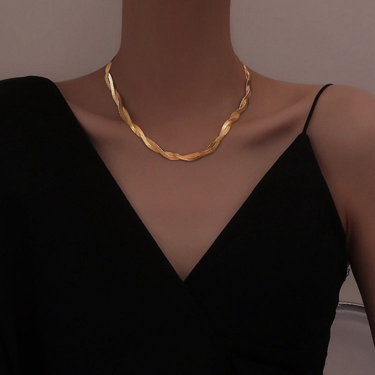 R7 Gold Braid Necklace 40cm 133