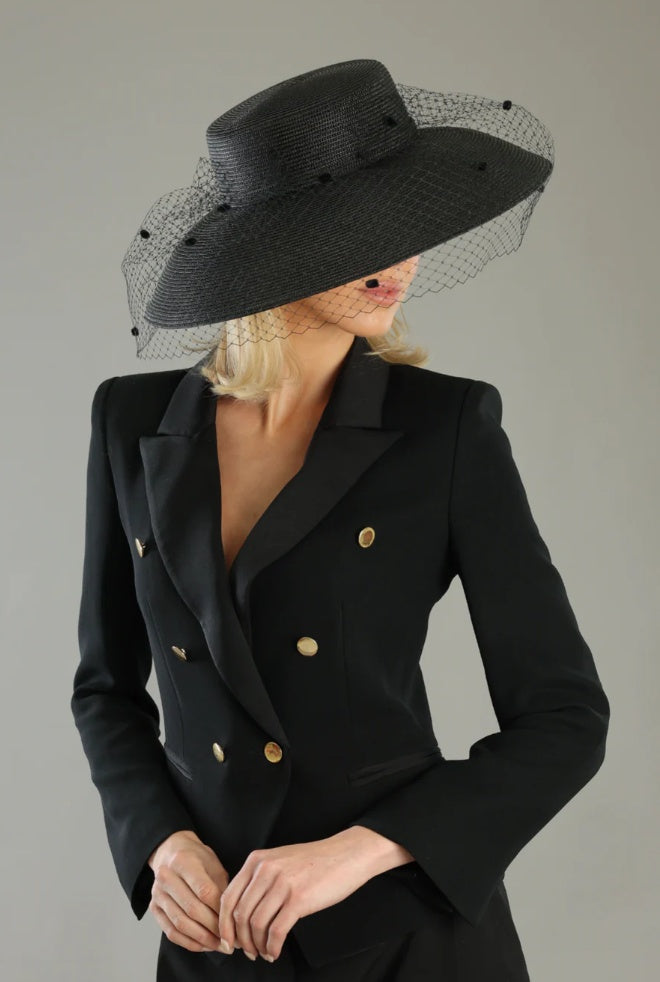 Morgan & Taylor Giselle Dior-Brim Hat in Black