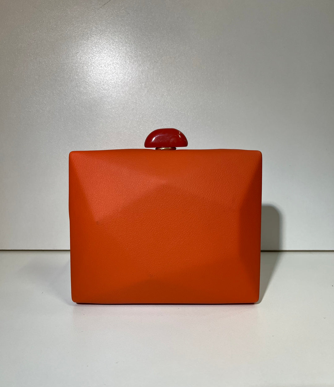 De Cavalier Orange Structured Clutch 853