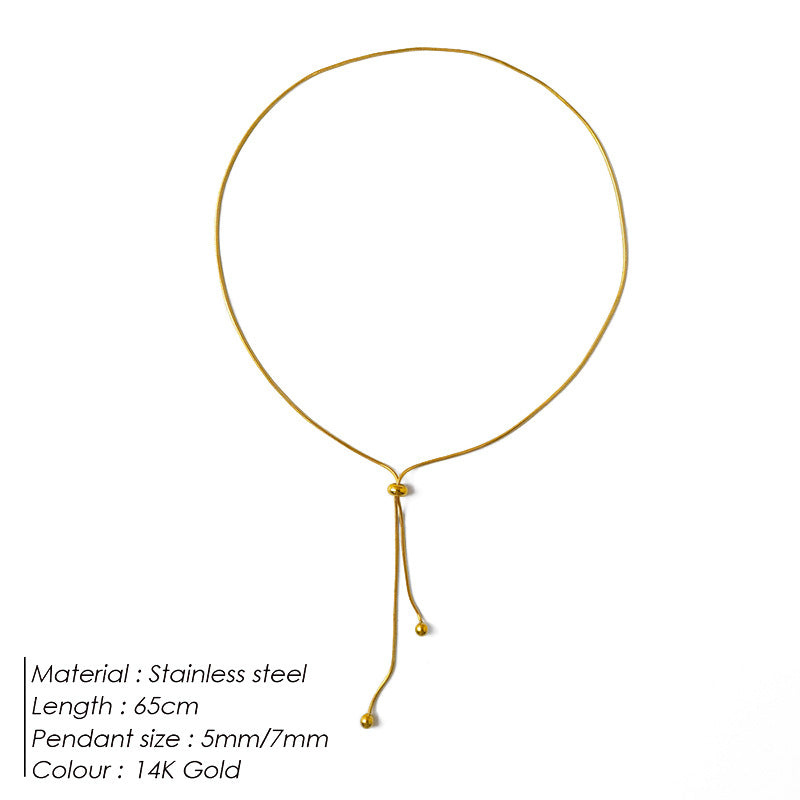 R7 Gold Adjustable Drop Necklace 146