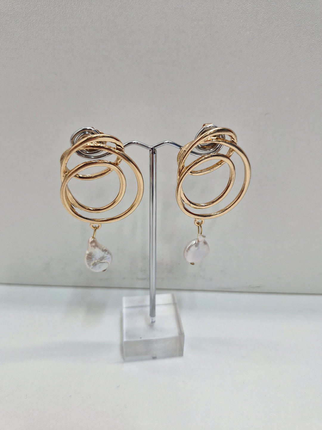 Adorne Metal Circles Pearl Drop AED3952