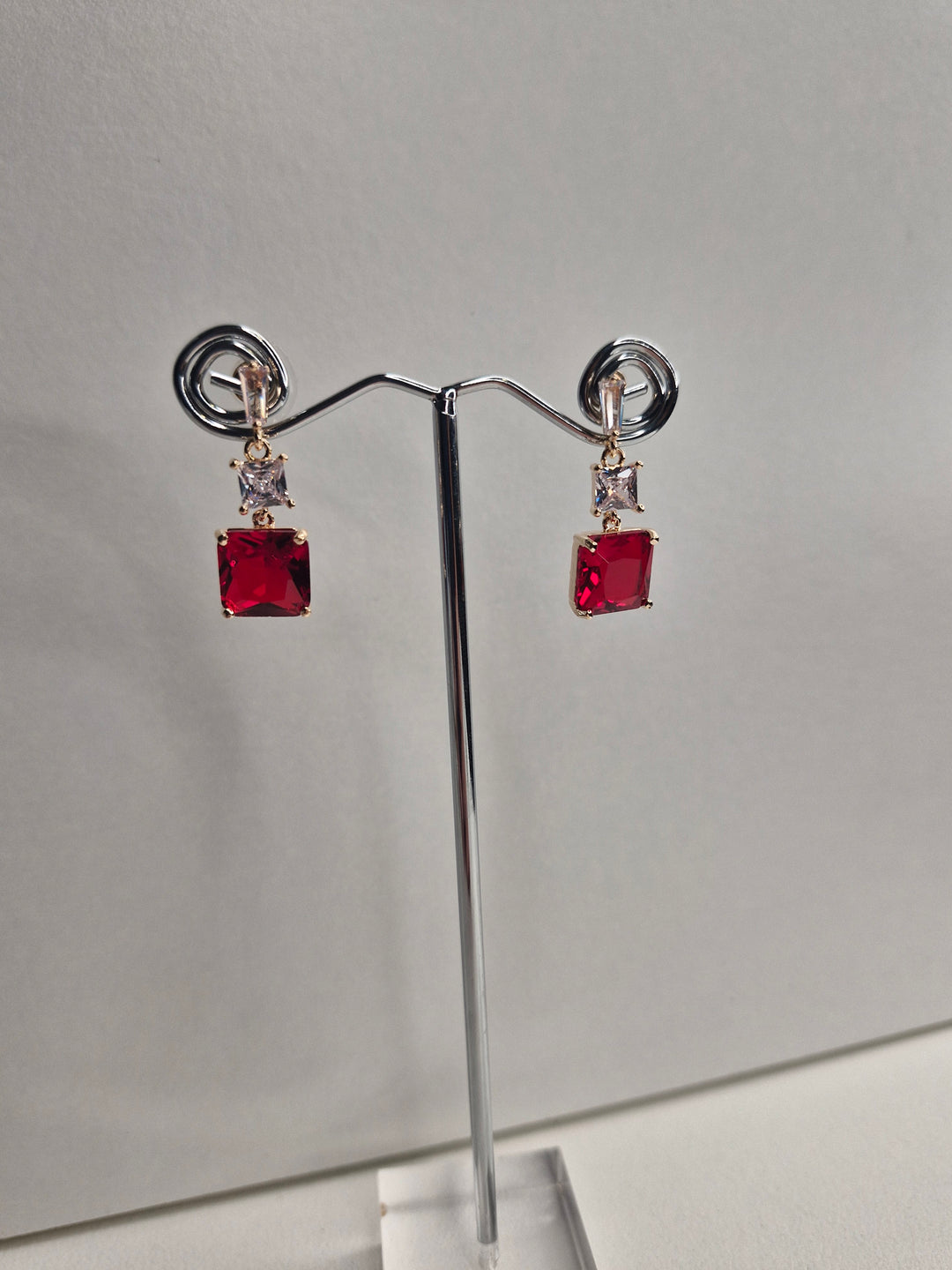 De Cavalier Red crystal earrings 263