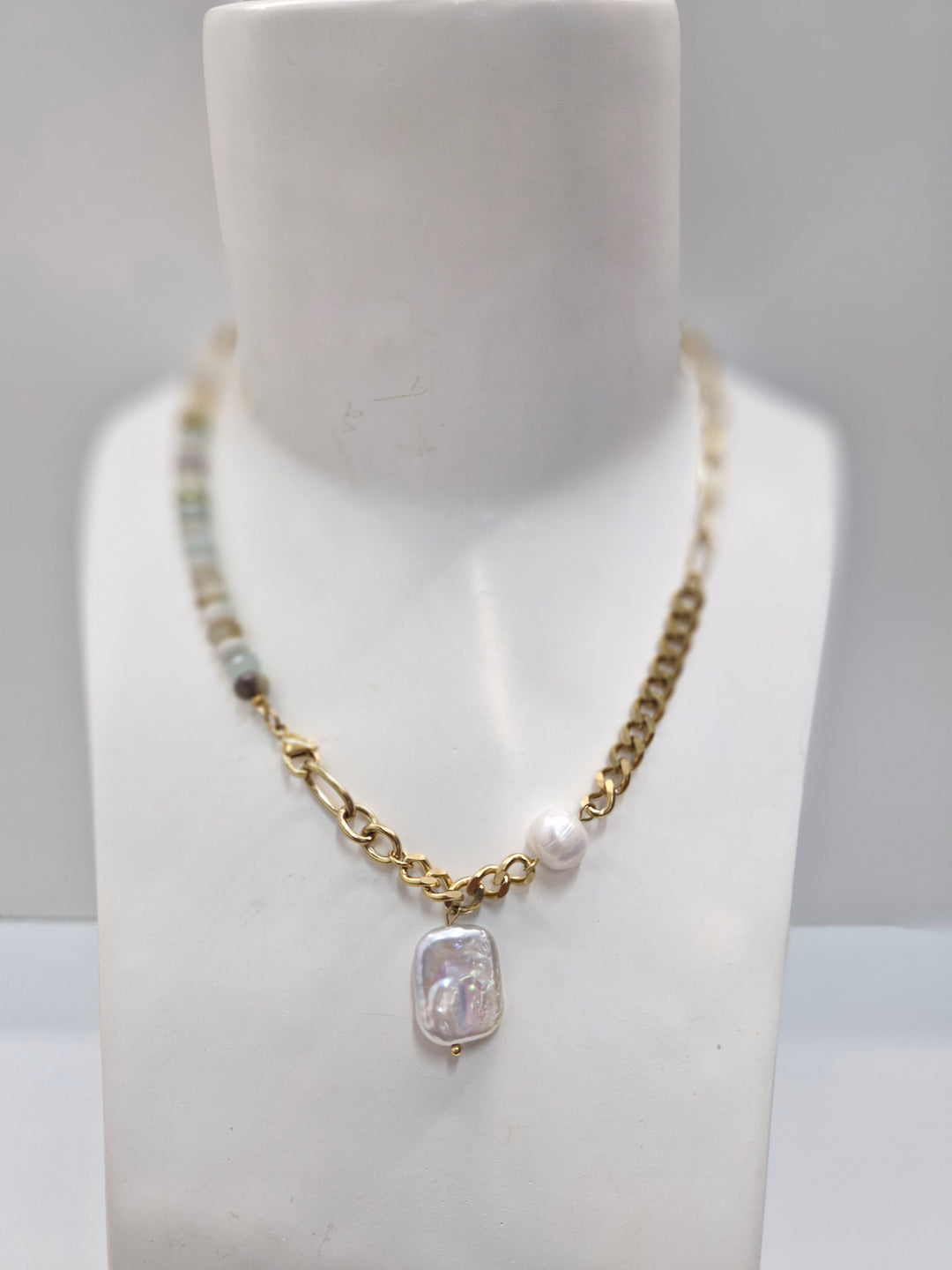 Adorne Stone Panel Pearl Pendant AND2582