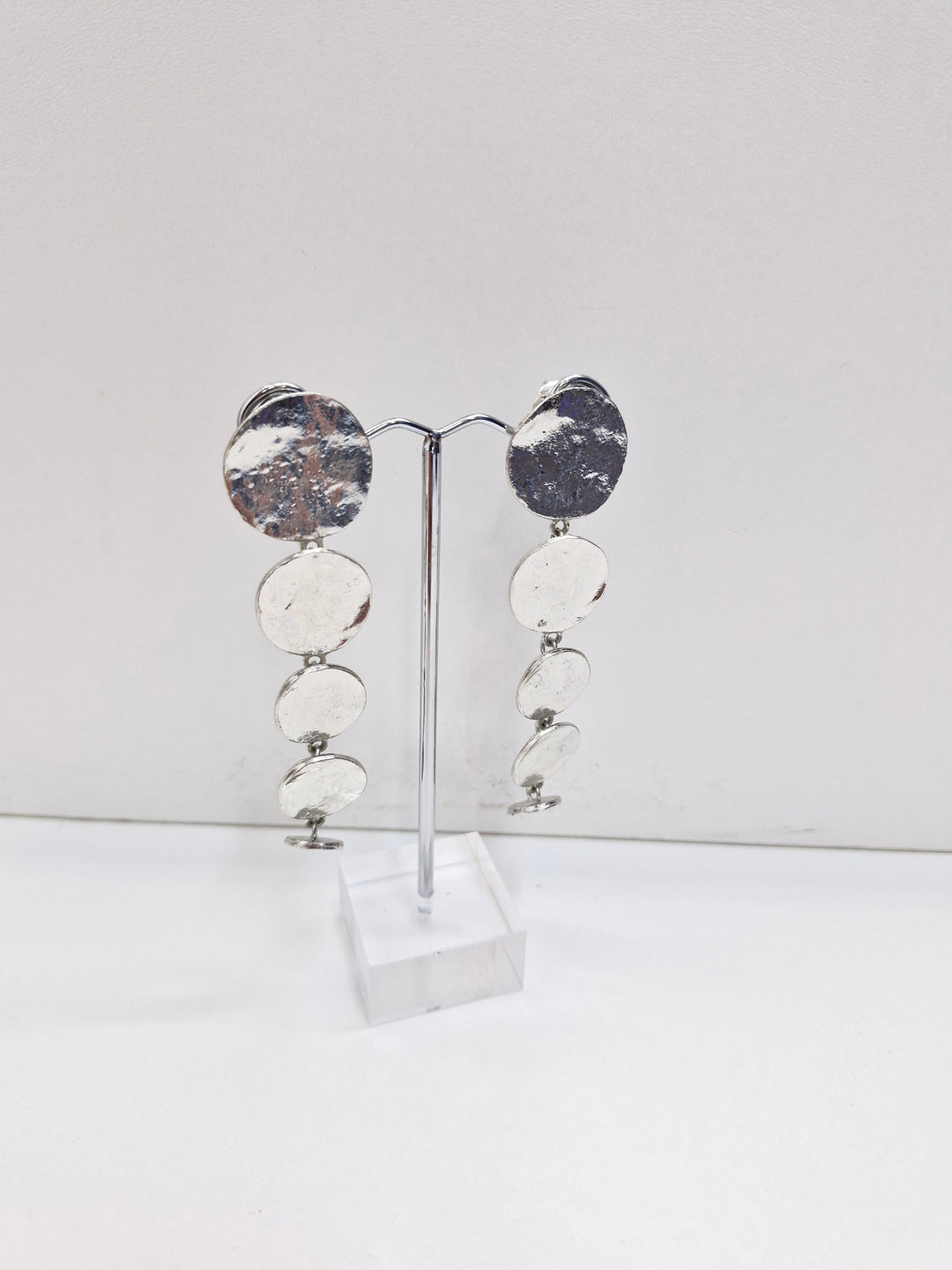 Adorne Layered Disc Drop Metal Earrings AED3402