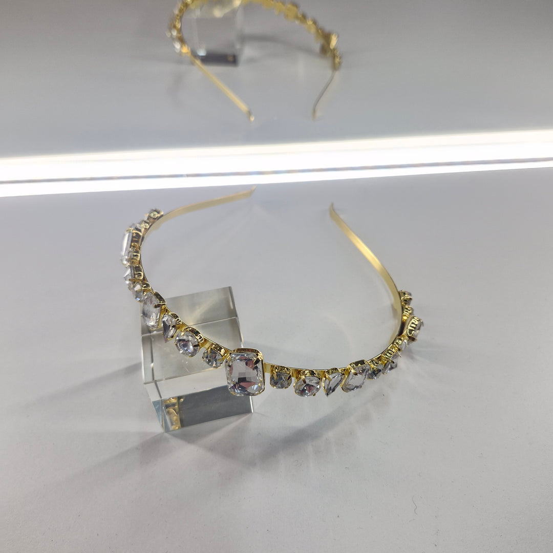 R7 Metal Rhinestones Headband in Gold 130