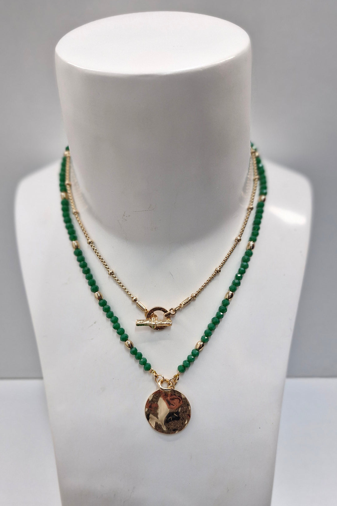 Adorne Layered Drop Disc Necklace AND2263