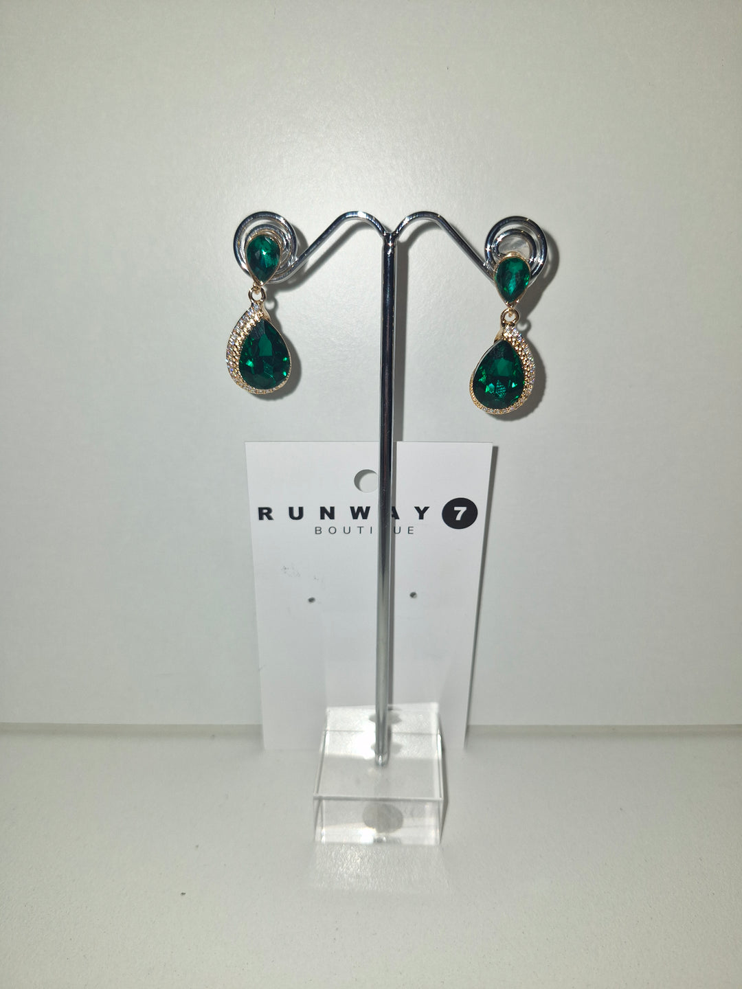 De Cavalier Emerald crystal earrings 333