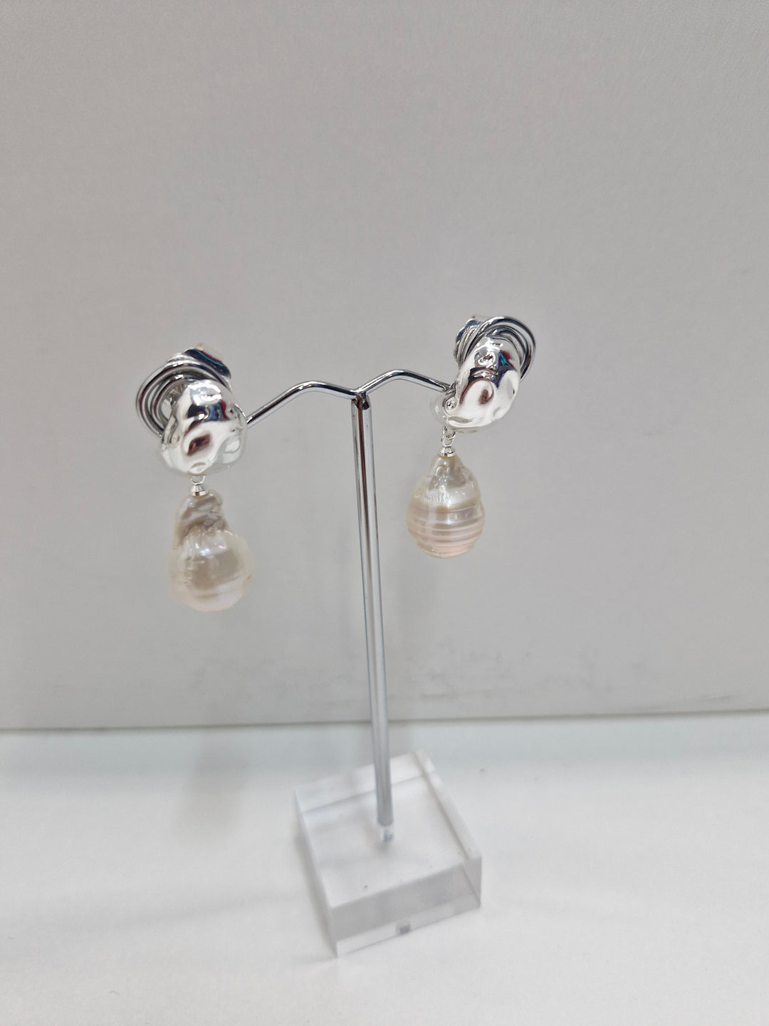 Adorne Curved Front Freshwater Pearl Earrings AED3782