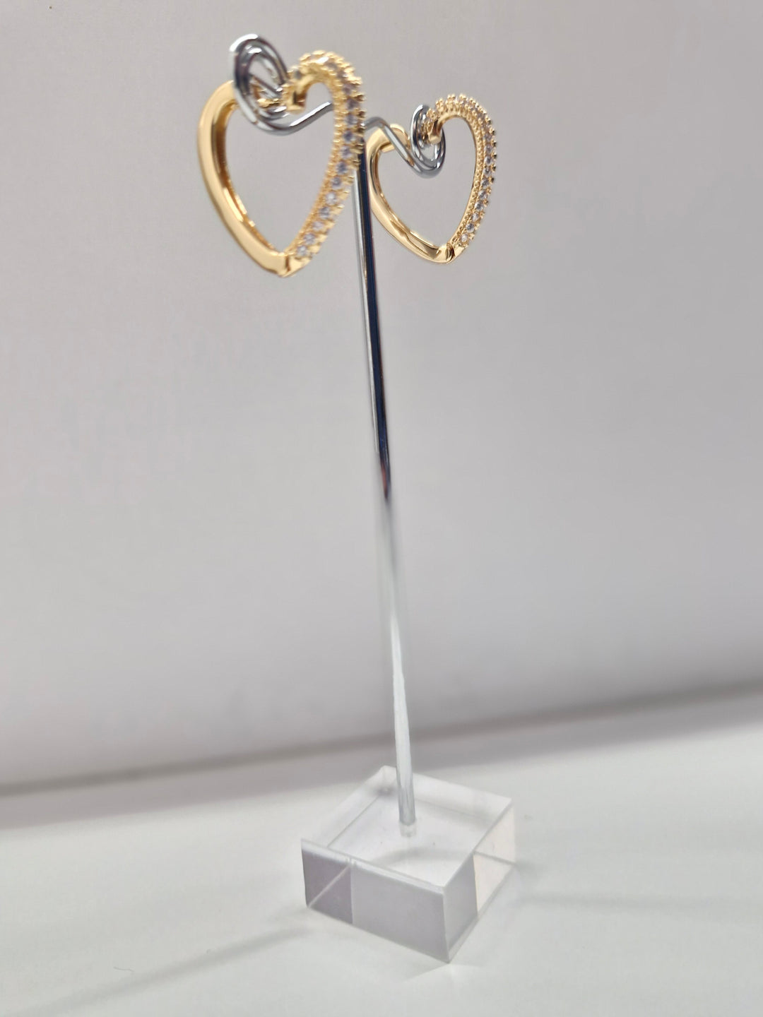 Adorne Diamante Front Heart Hoops AED3654