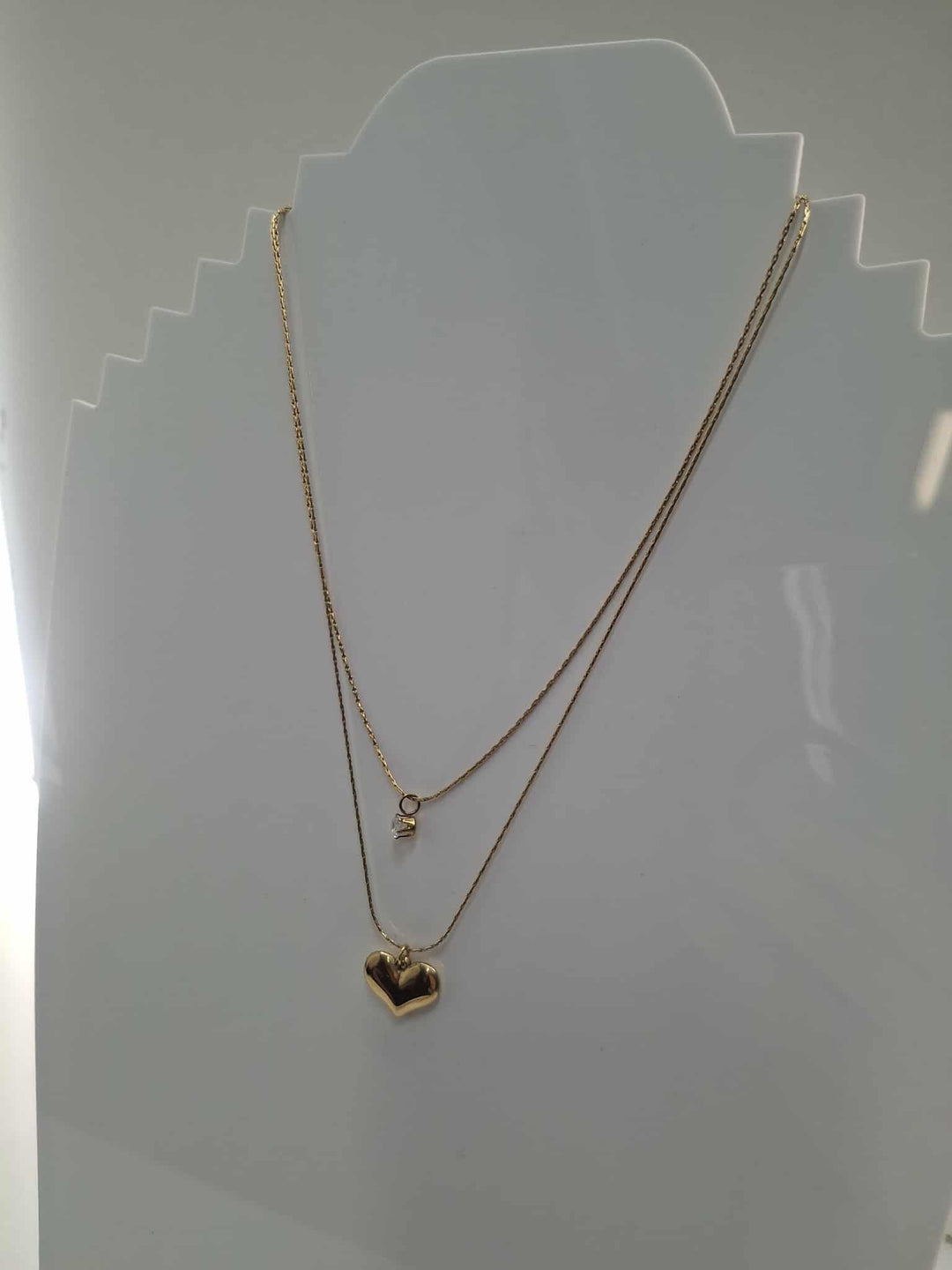 R7 Gold Double Fine Heart Pendant Chain 166