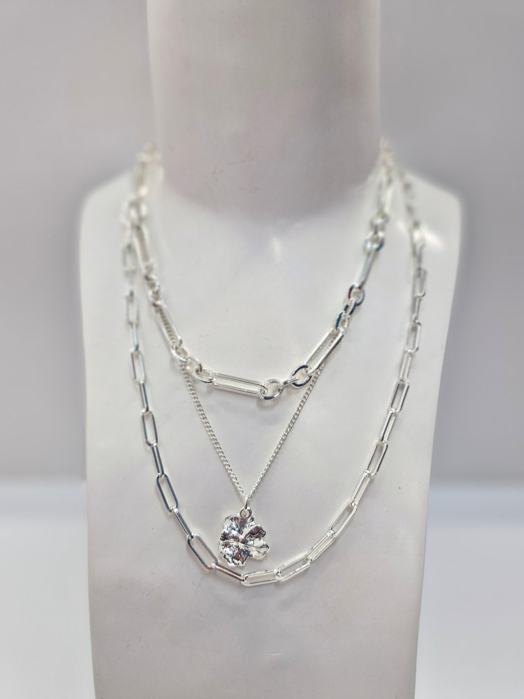 Adorne Layered Pansy Charm Necklace AND2165