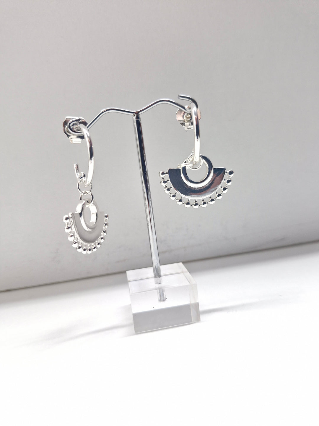 Adorne Xena Half Circle Ball Edge Hoops AED3477