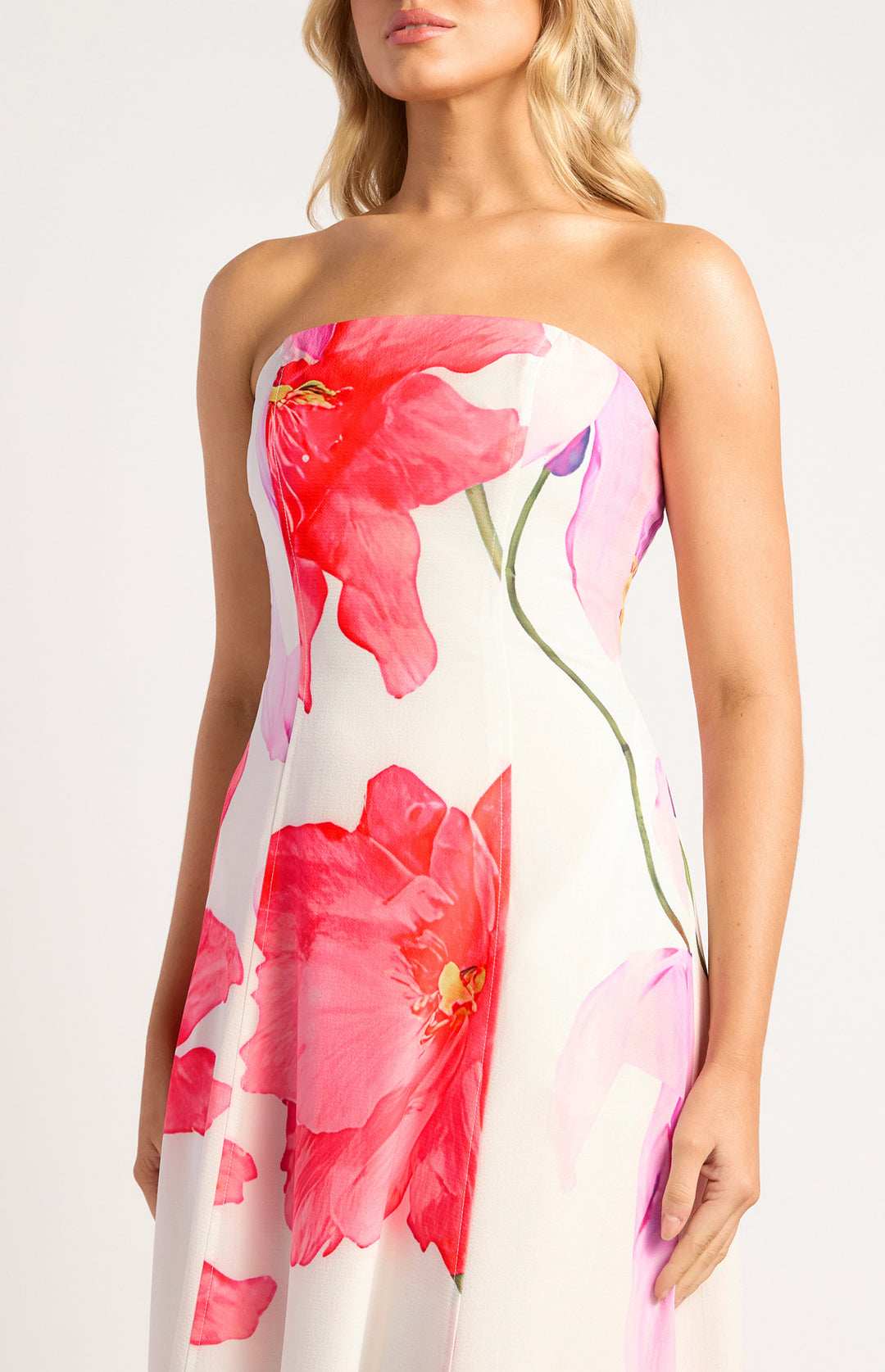 Style State Wildflower Floral Print Strapless Dress