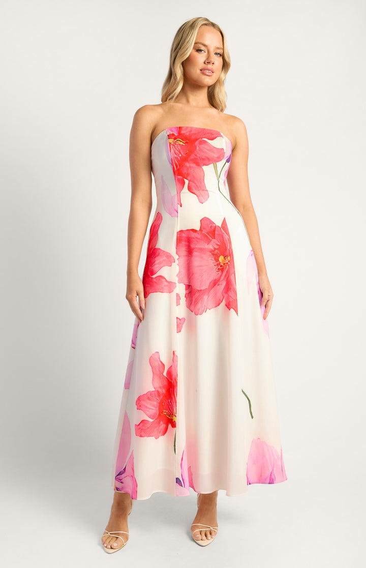 Style State Wildflower Floral Print Strapless Dress