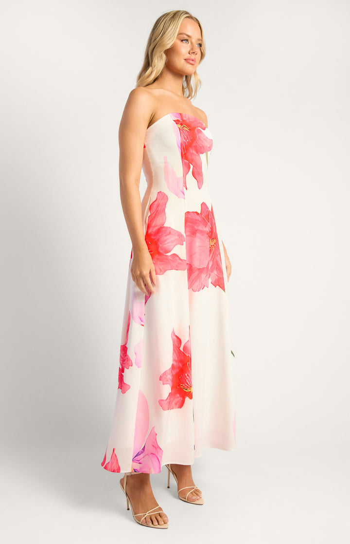 Style State Wildflower Floral Print Strapless Dress