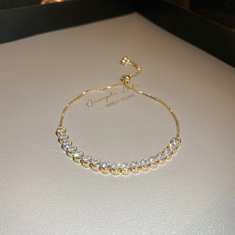 R7 Gold Diamante Tennis Bracelet 4mm 151