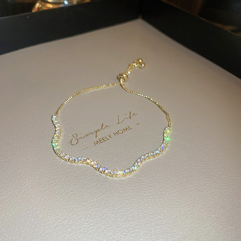 R7 Gold Diamante Tennis Bracelet 2mm 152