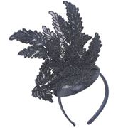 Distinctive Hats Leaves Motif Lace in Navy 19407-NAV