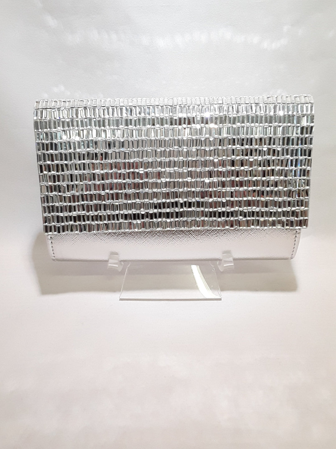 Silver rhinestone clutch j88154