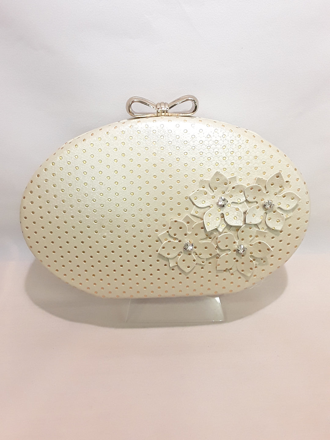 Champagne and Gold spot clutch B2228