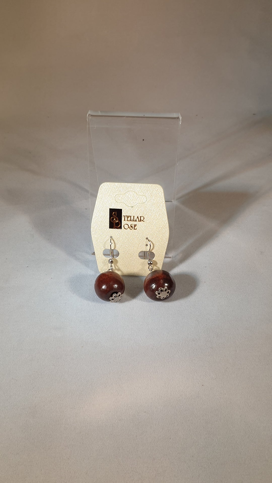 Stellar Rose Timber bead earrings 61059