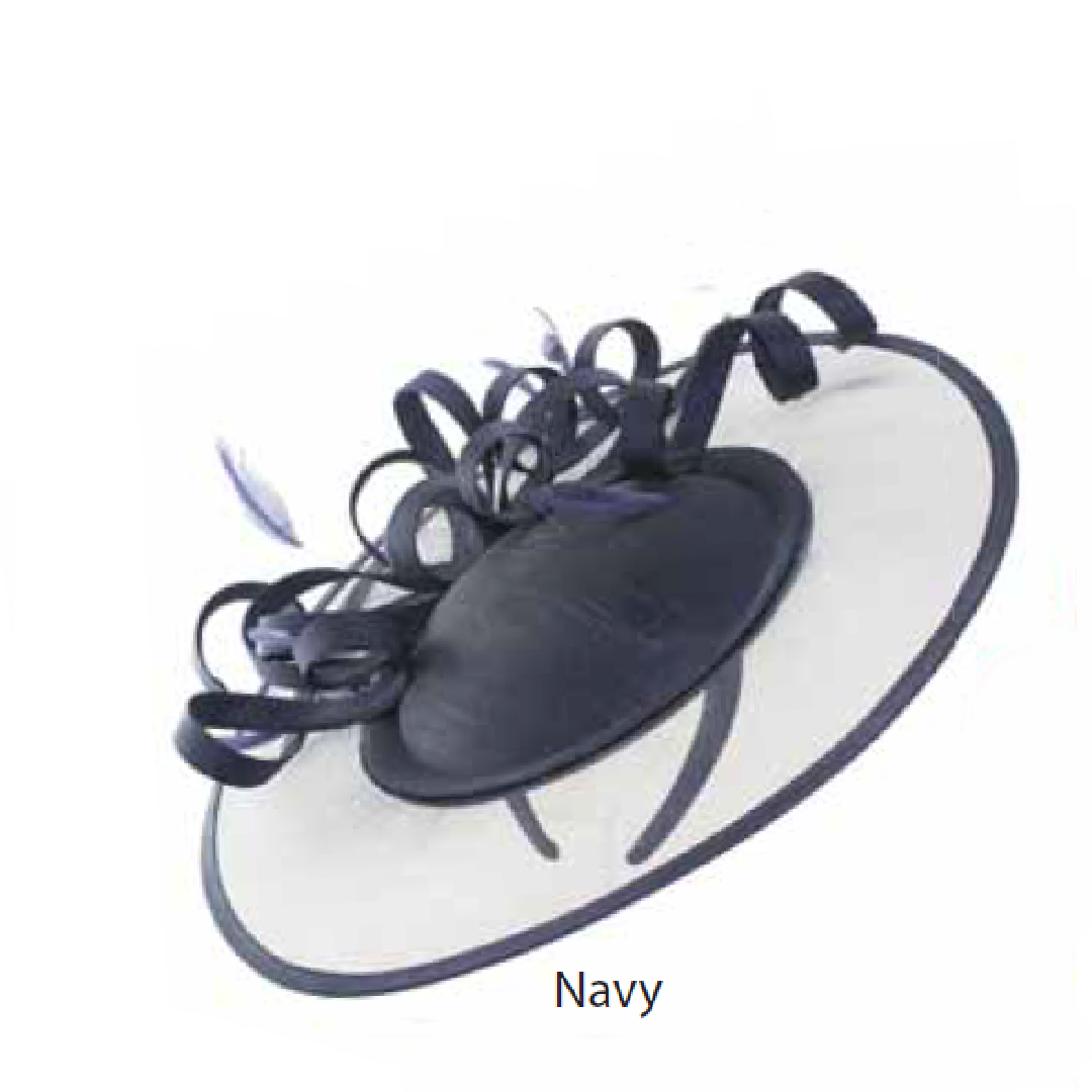 Distinctive Hats Large Crinoline Disc with satin loops in Navy 20208-NAV
