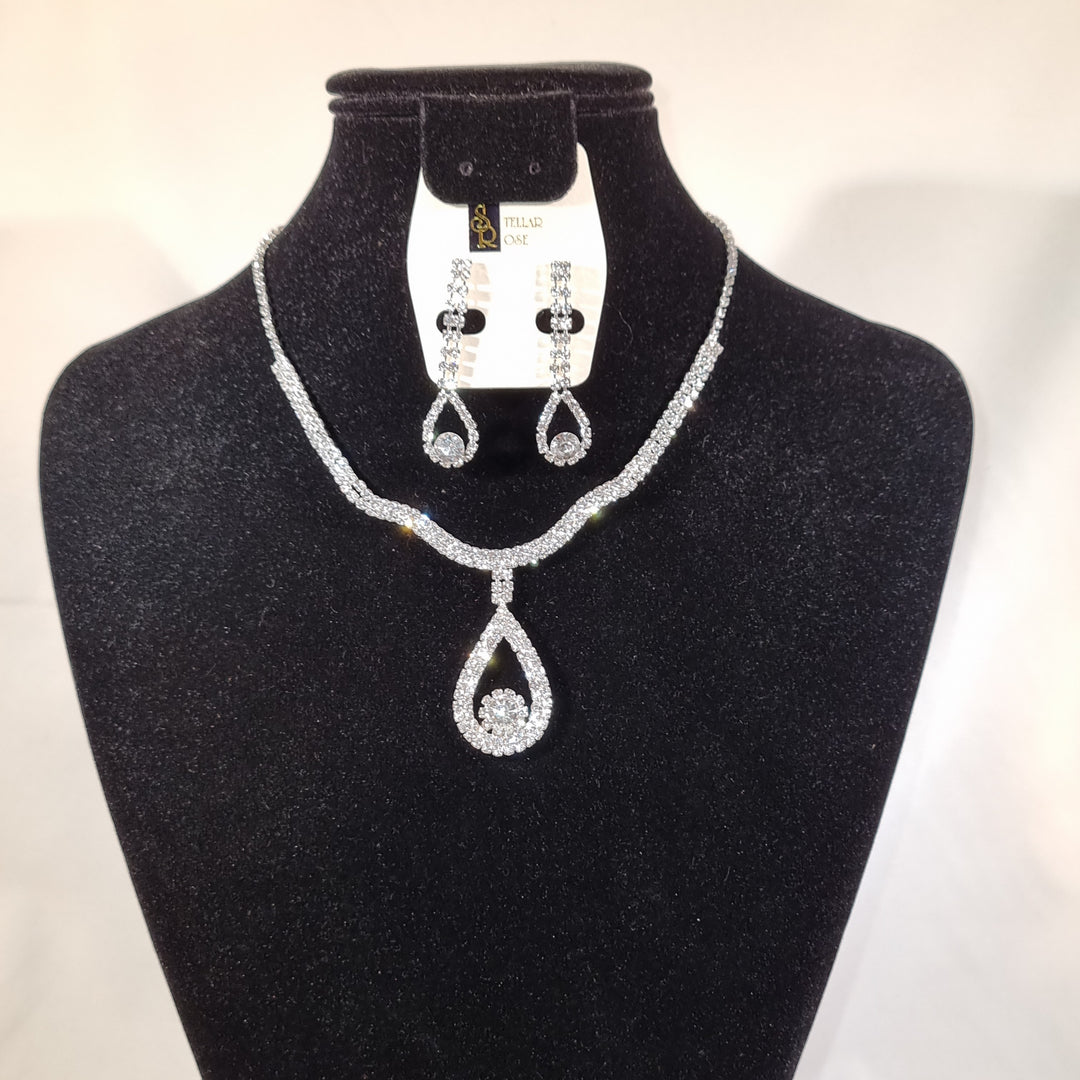 Stellar Rose Diamonte necklace and earrings 63205