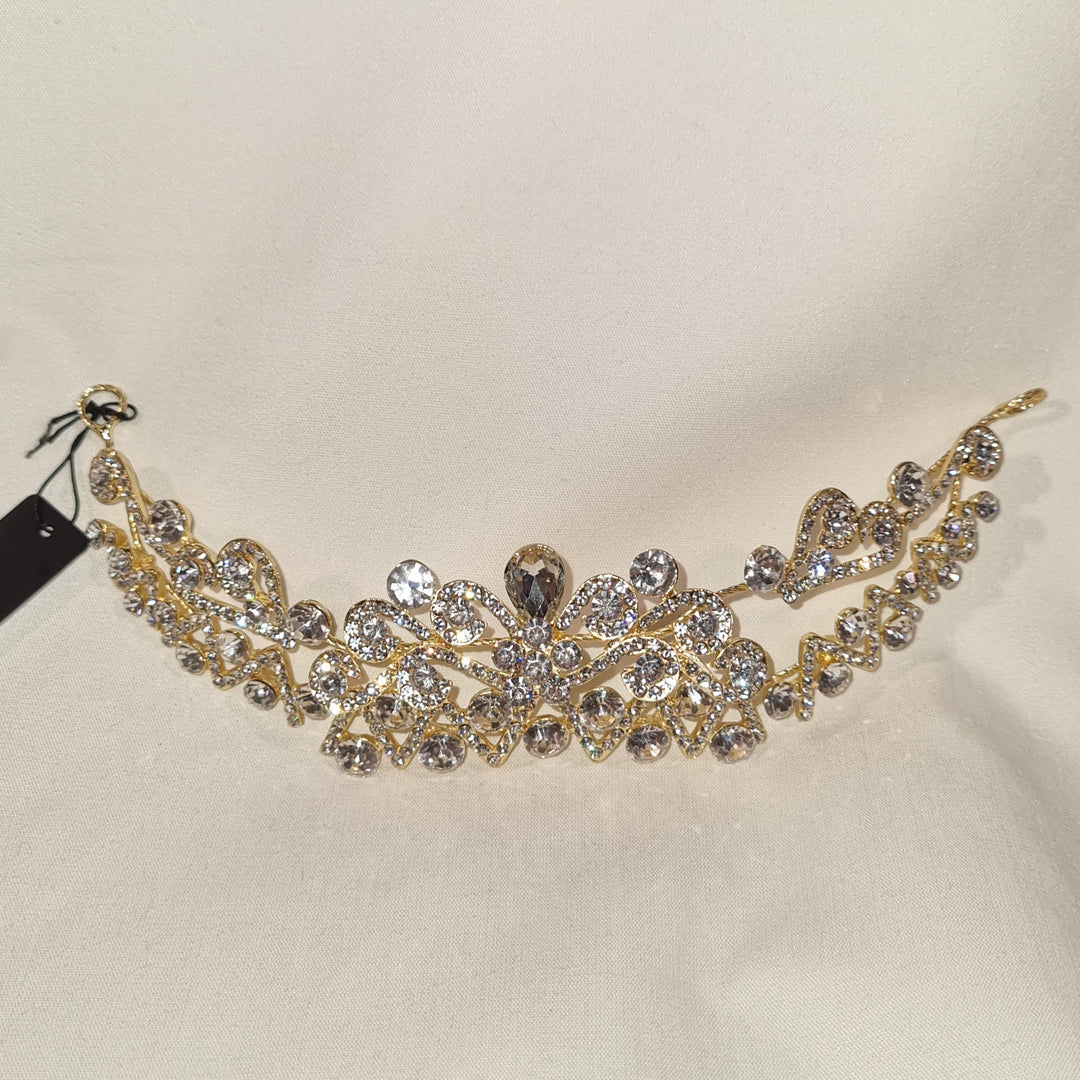 Stellar Rose Gold and Rhinestone hair piece 65600