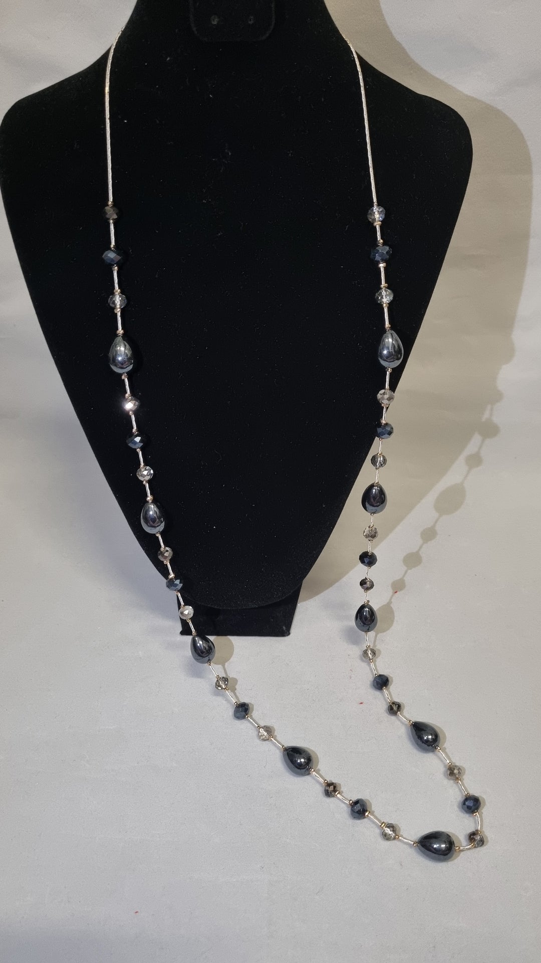 Stellar Rose Pearl and beading long necklace 70054