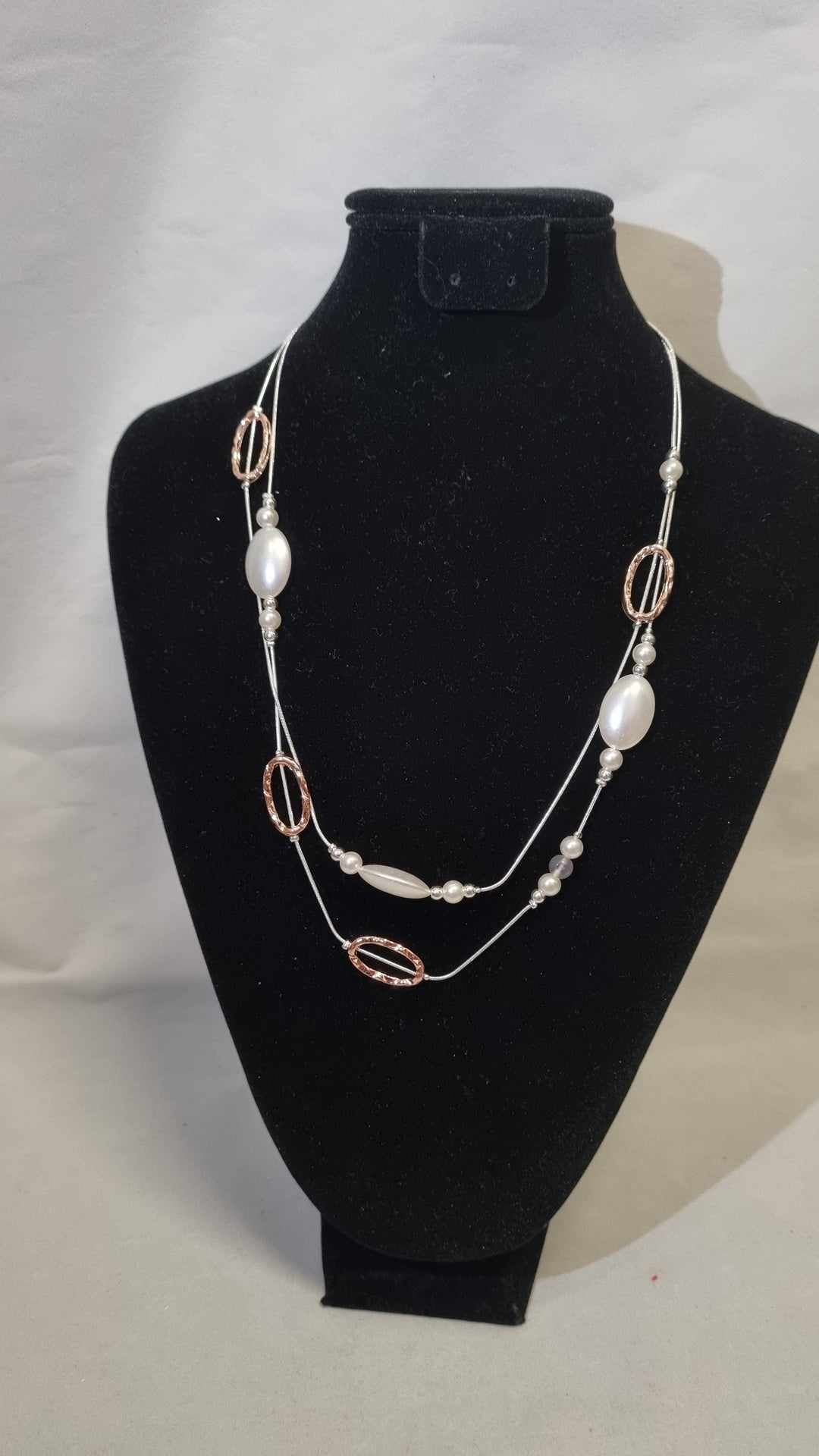 Stellar Rose Silver and Rose gold necklace 70108