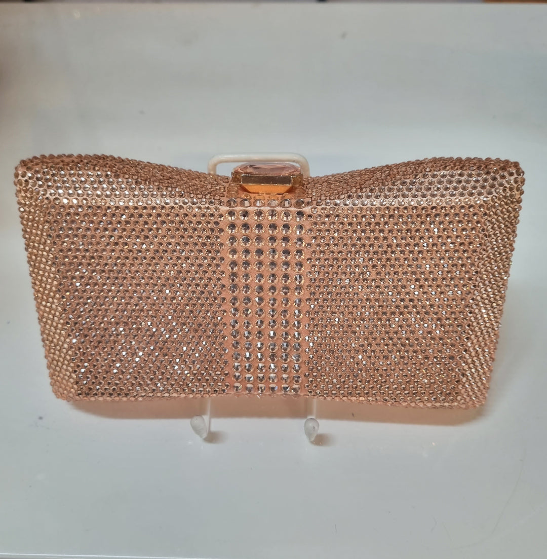 Diamante Covered Clutch in Rose Gold
