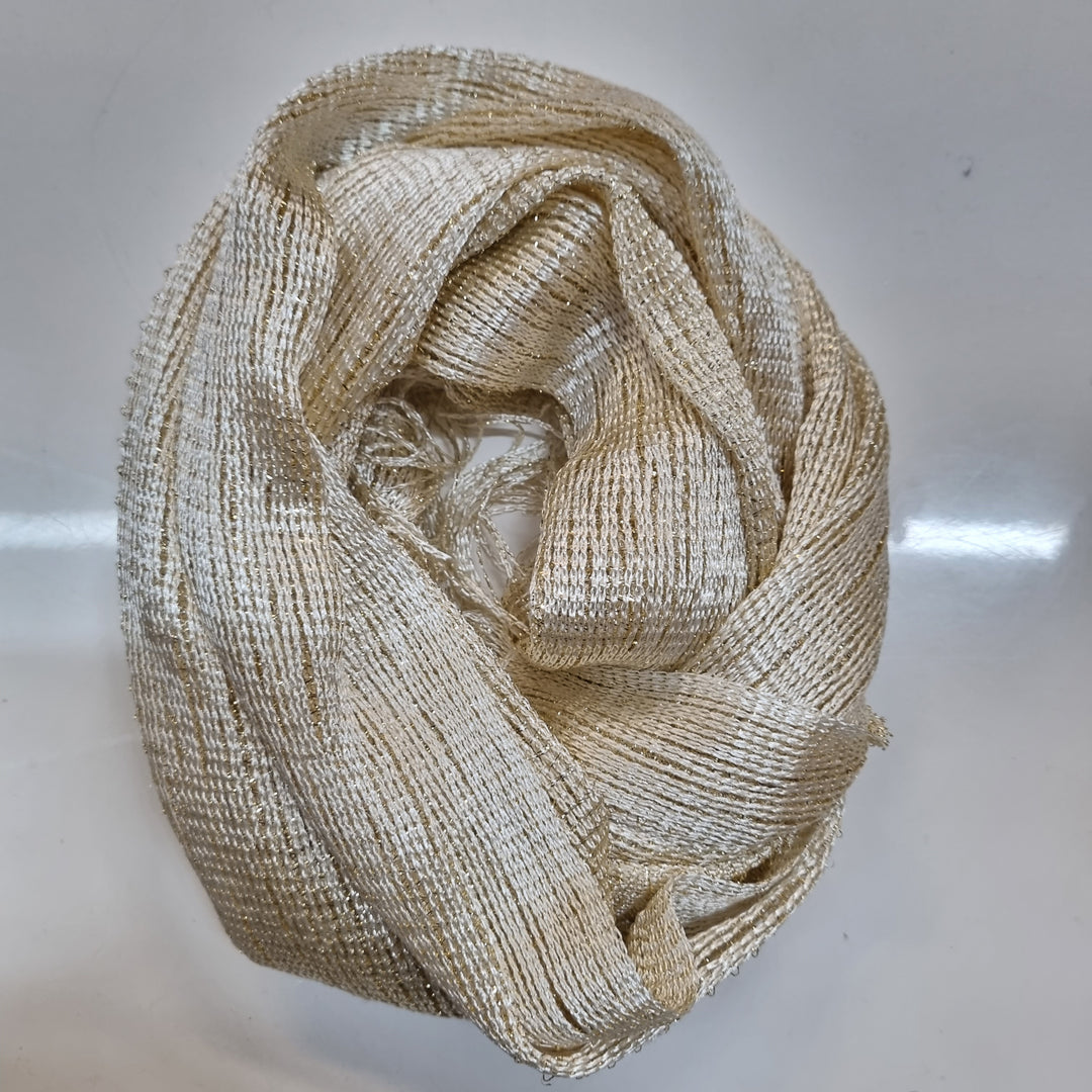 Stellar Rose White/Gold evening scarf/wrap 71763