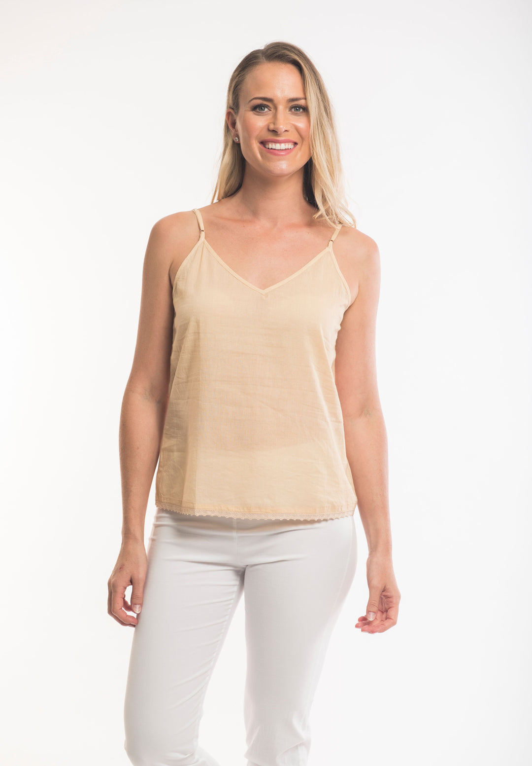 100% Cotton Short Reversible Slip in Nude