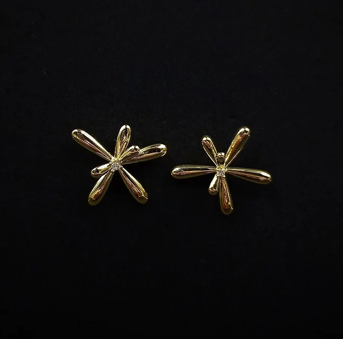 Splatter Shape in Gold earings 5427