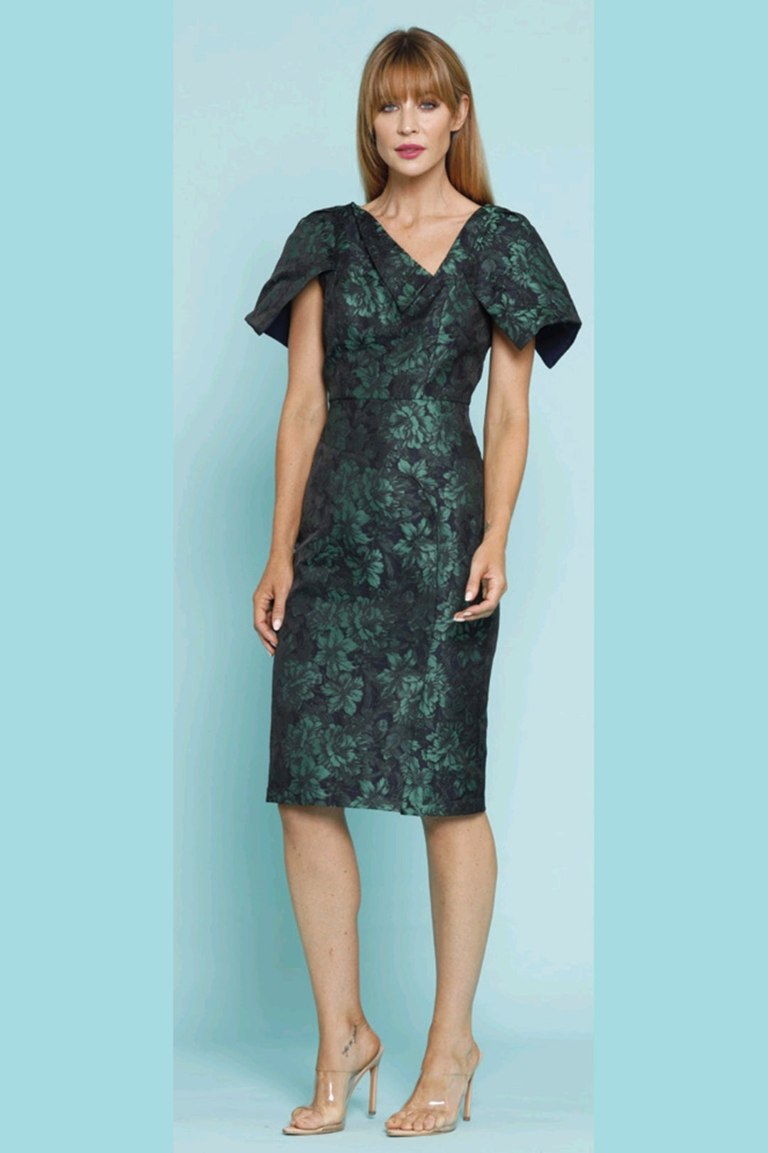 Pink Ruby Summer Nights Dress in Green/Navy