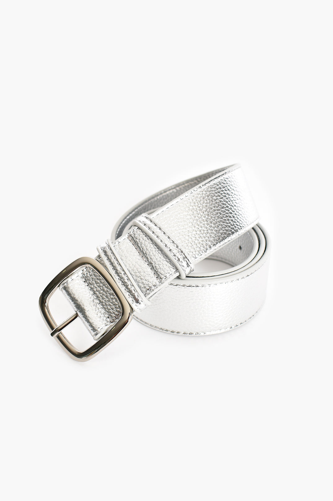 Jade Square Buckle Belt Silver
