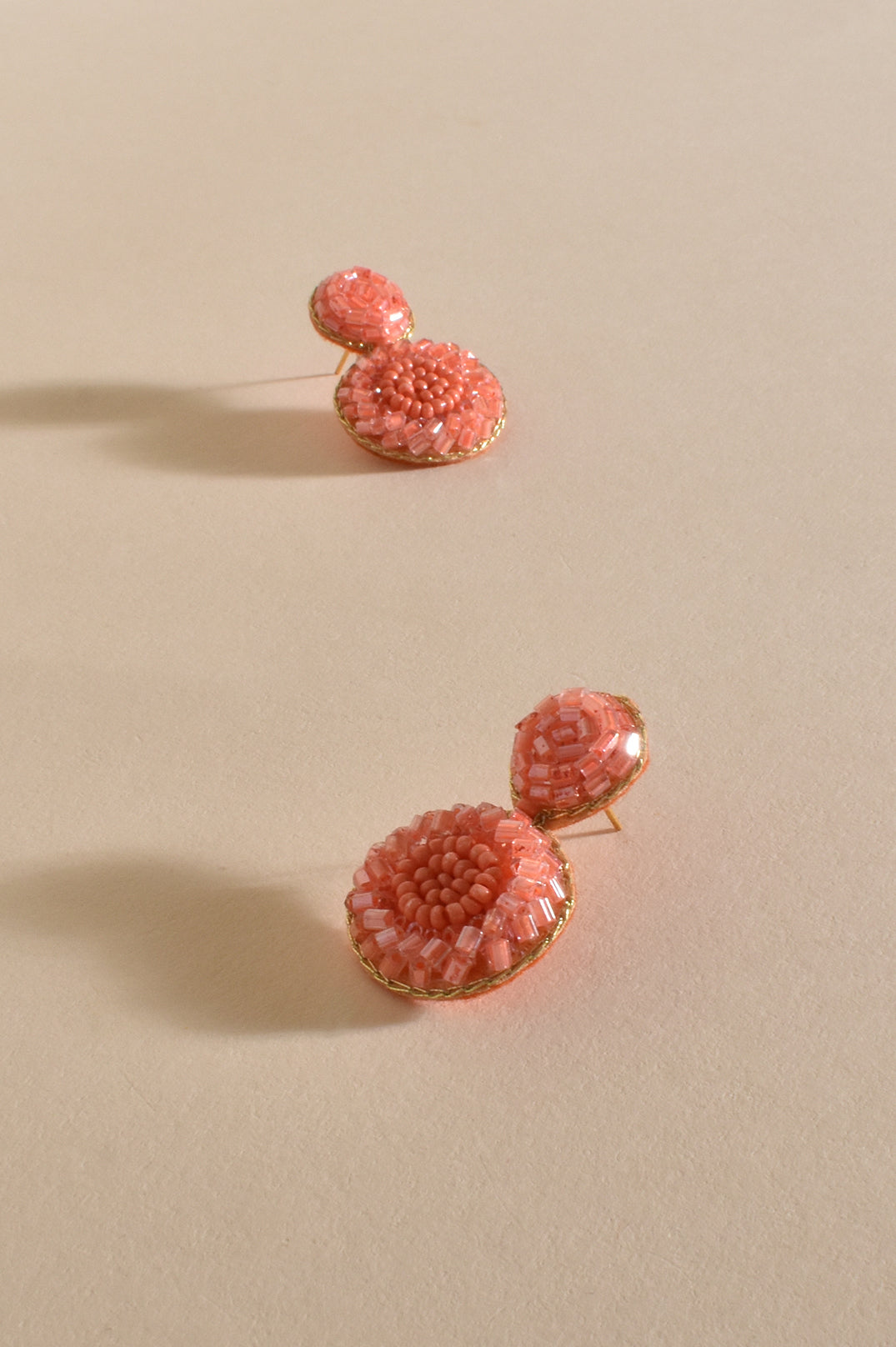 Adorne Suri Mini Beaded Event Earrings in Orange AEA3050