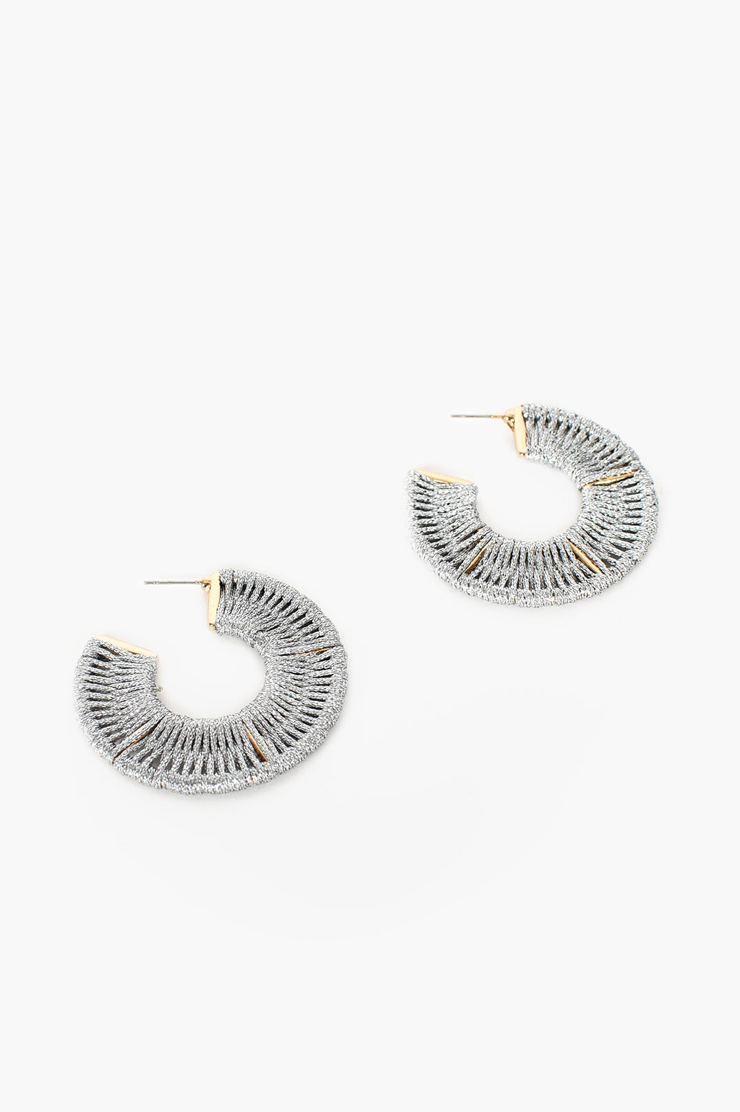 Metallic Geo Hoop Silver