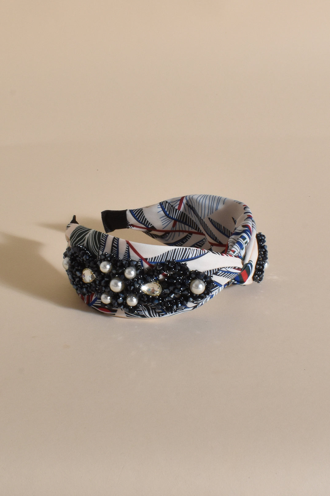 Mirabelle Twisted Pearl Headband AHD0848 Blue